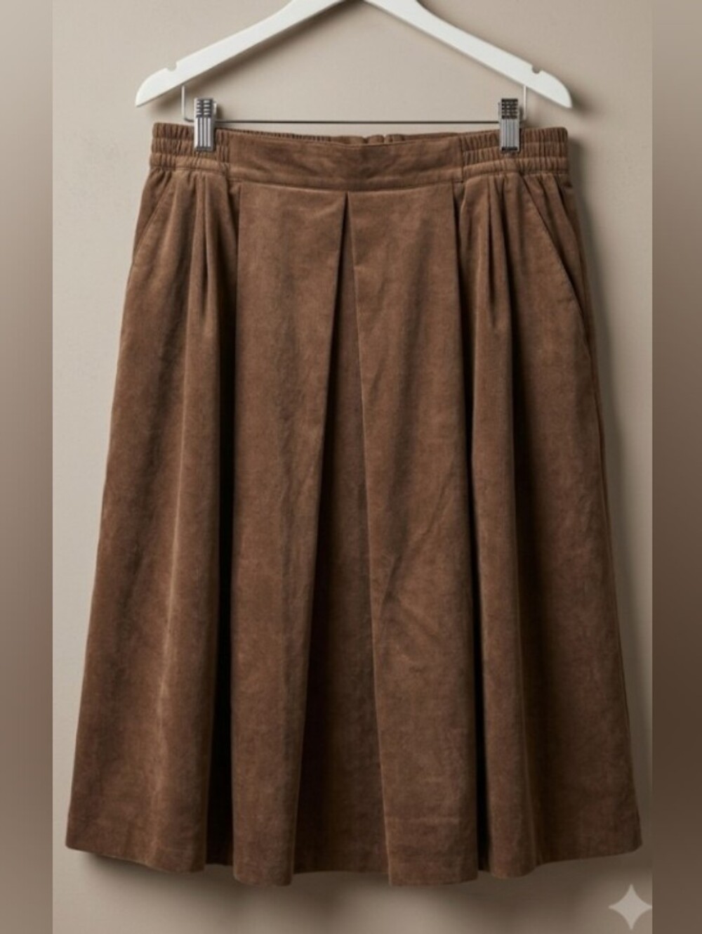 Vintage 80's Microfiber Suede Chocolate Brown A Line Midi Skirt (M/L) Capsule